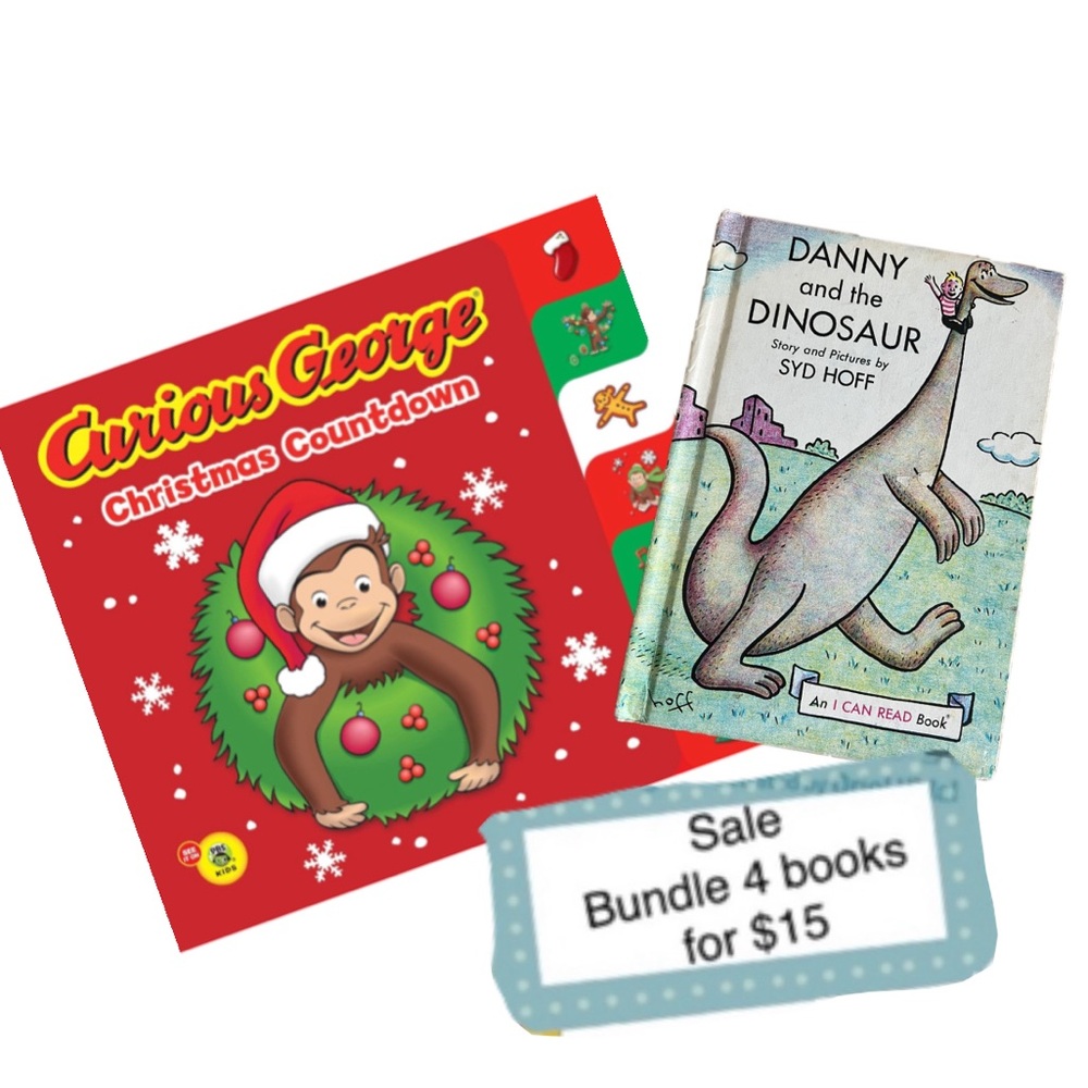 4 for $15 Bundle Deal! Curious George & Danny the Dinosaur